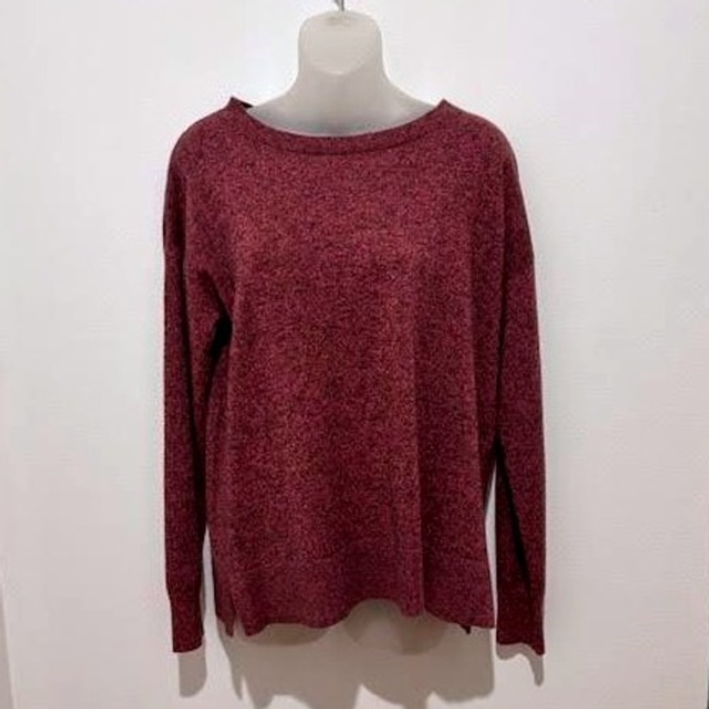 GAP Maternity Heather Burgundy Long Sleeve Crew Neck Sweater - Size M